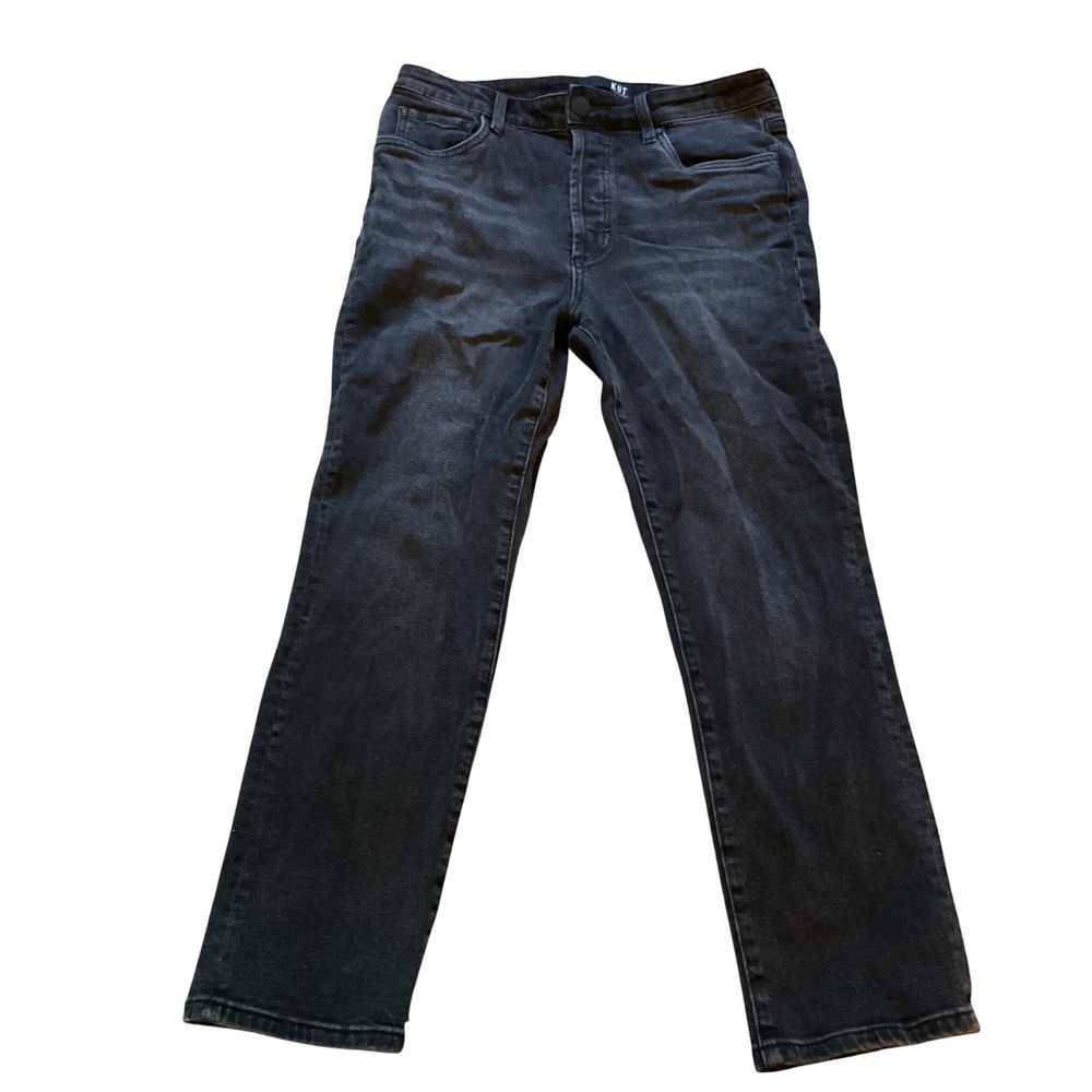 KUT from the Kloth Rosa High Rise Crop Vintage Straight Leg Jeans Black Size 6